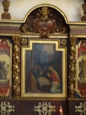 Tabernacle, tableaux, gradin de l'autel de la Vierge dans l'Église Saint-Christophe de Cergy