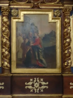 Tabernacle, tableaux, gradin de l'autel de la Vierge dans l'Église Saint-Christophe de Cergy