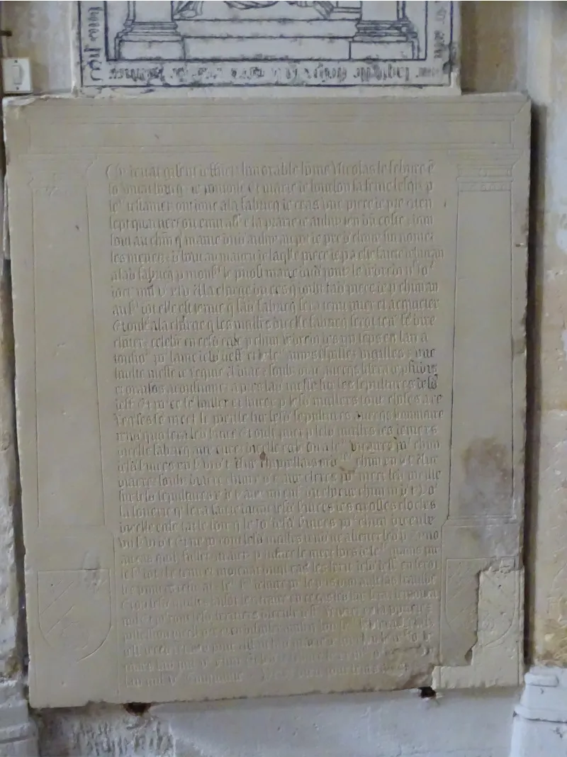 Plaque funéraire de Nicolas Lefevbre dans la Cathédrale de Pontoise