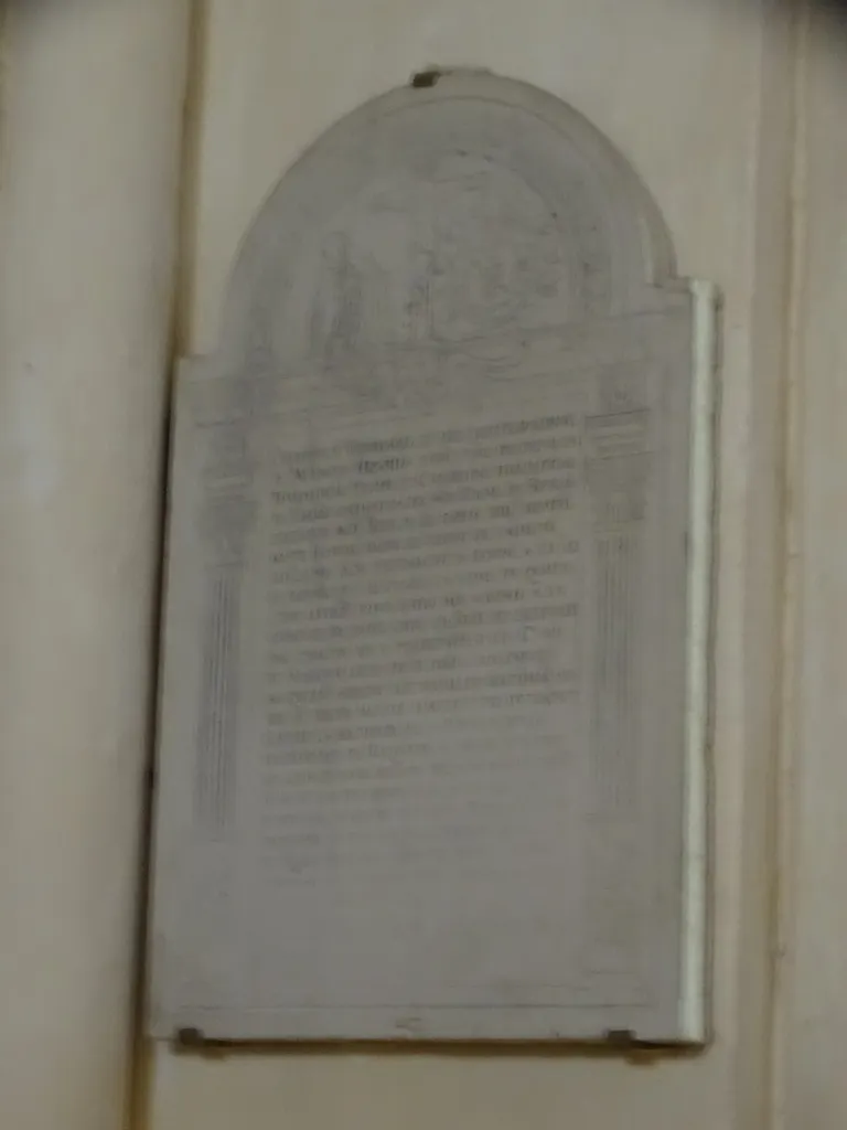 Plaque de la donation de Mathieu Heurtin dans l'Église Saint-Christophe de Cergy