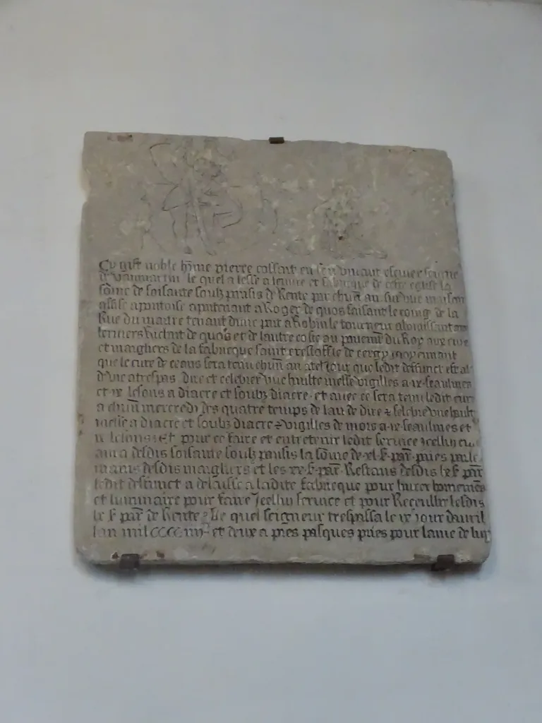 Plaque funéraire de Pierre Cossart dans l'Église Saint-Christophe de Cergy